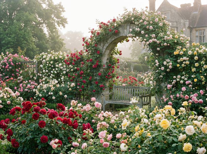 黄色仓库庄园玫瑰花园视频